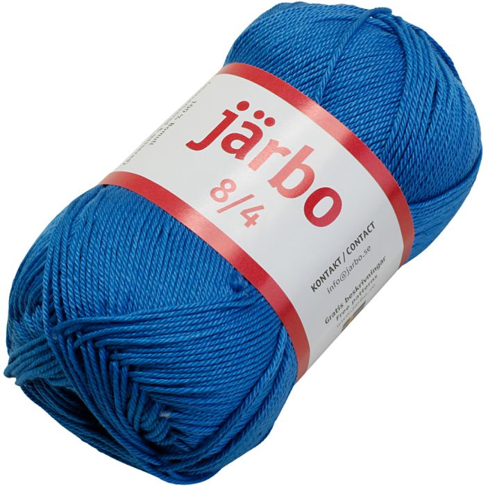 Mercerisert bomullsgarn, nr. 8/4, heklenål 3, blå, 50 g/ 1 stk.