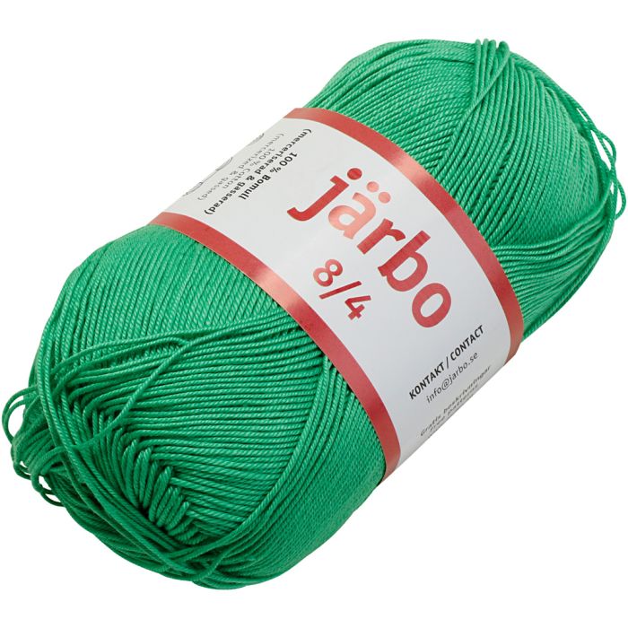 Mercerisert bomullsgarn, nr. 8/4, heklenål 3, grønn, 50 g/ 1 stk.