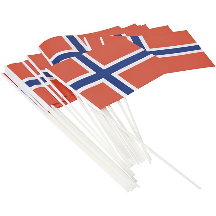 Hurraflagg, norske, str. 20x25 cm, 25 stk./ 1 stk.