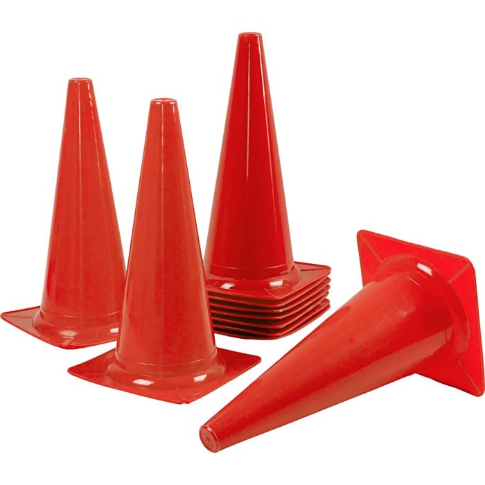 Markeringskjegle, str. 39 cm, Farge kan variere , 10 stk./ 1 pk.