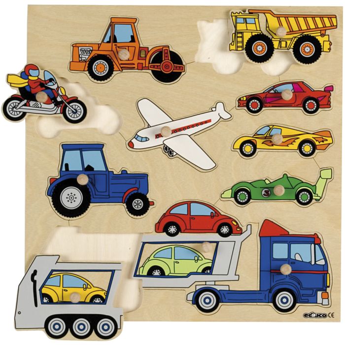 Educo Knott-puslespill transport, str. 34x34 cm, 11 brikker, 1 stk.