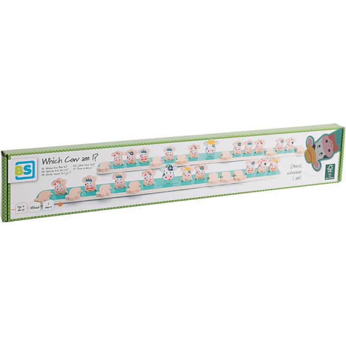 <i>Which Cow am I? </i>Gjettespill, H: 4,5 cm, L: 56 cm, B: 4 cm, ENG,FR,NL,ES,IT,DE, 18 deler/ 1 pk.