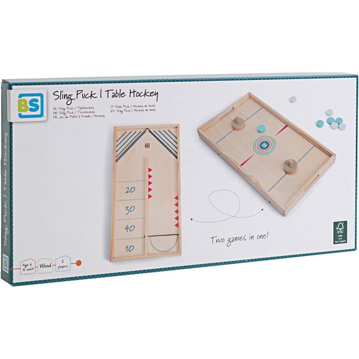 Sling Puck og bordhockey , H: 3 cm, L: 39 cm, B: 21 cm, ENG,FR,NL,ES,IT,DE, 13 deler/ 1 pk.