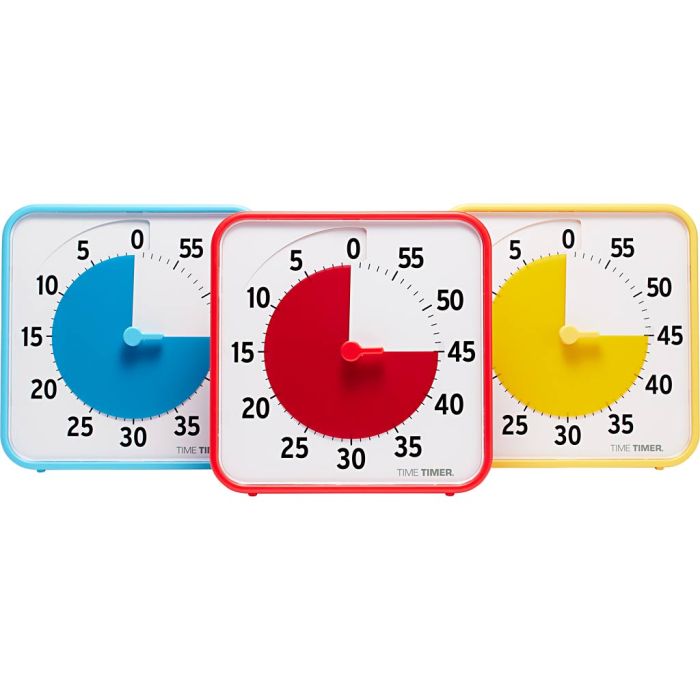 Time Timer® klasseromssett, primærfarger, str. 19x19x3,8 cm, 3 stk./ 1 pk.