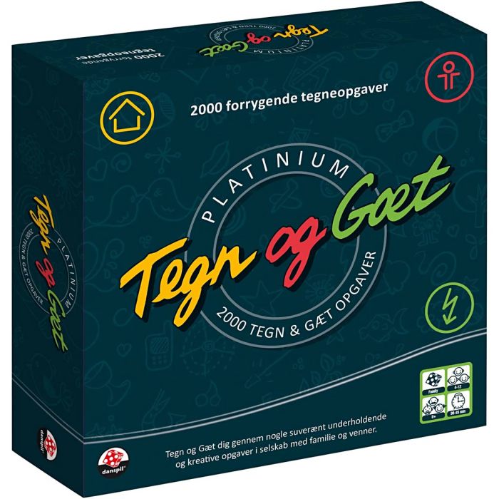 Danspil Tegn og Gjett platinium, DK,NO,SE,FI, 1 stk., Dansk tekst,Norsk tekst,Svensk tekst,Finsk tekst
