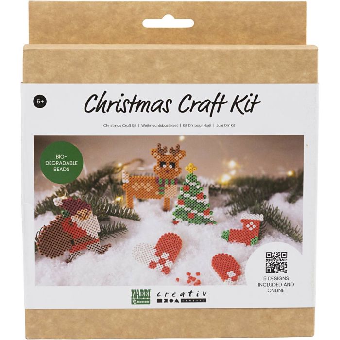 DIY Kit NABBI BioBeads , Julenisse, julestrømpe, julehjerte, juletre og reinsdyr, 1 pk.