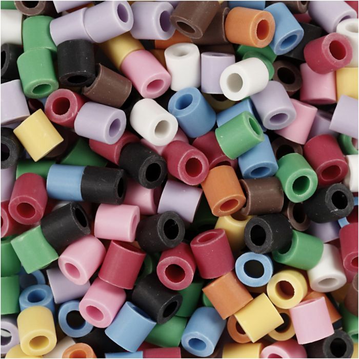NABBI BioBeads, str. 5x5 mm, hullstr. 2,5 mm, medium, ass. farger, 3000 stk./ 1 pk.