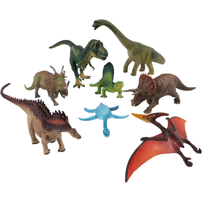 Schleich Dinosaurer, Dinosaurer, str. 15-20 cm, 8 stk./ 1 sett