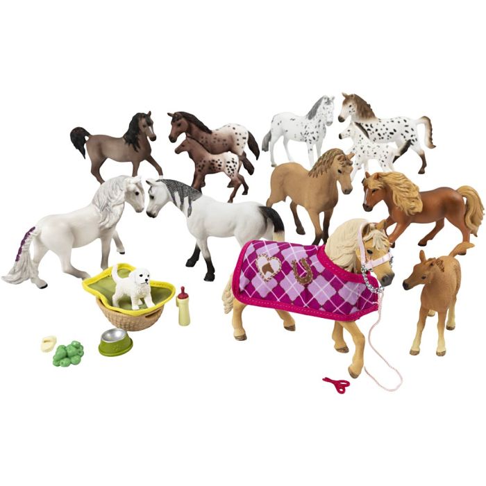 Schleich Hester, 18 deler, 12 stk./ 1 sett