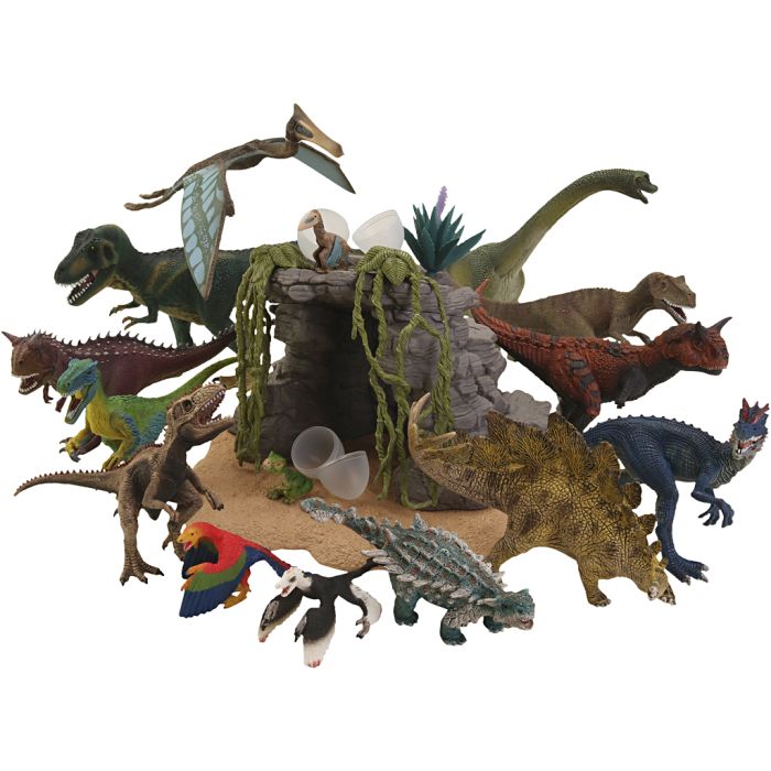 Schleich dinosaurusverden, str. 3,5-30 cm, 17 stk./ 1 sett