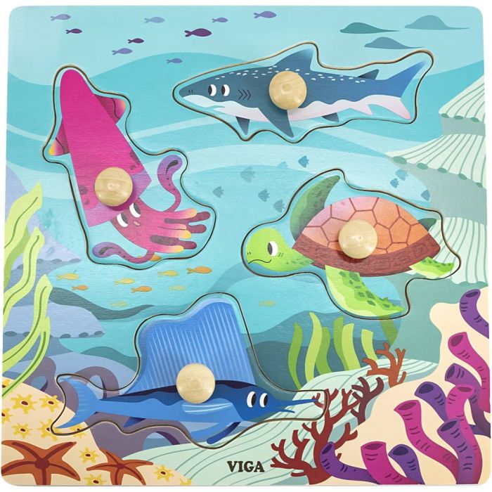 VIGA Puslespill med Knotter, H: 26 mm, L: 22 cm, B: 22 cm, 1 stk.