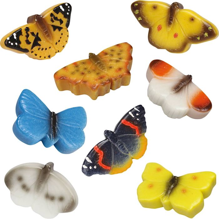 Sensoriske steiner, sommerfugler, str. 56-68 mm, 8 deler/ 1 pk.