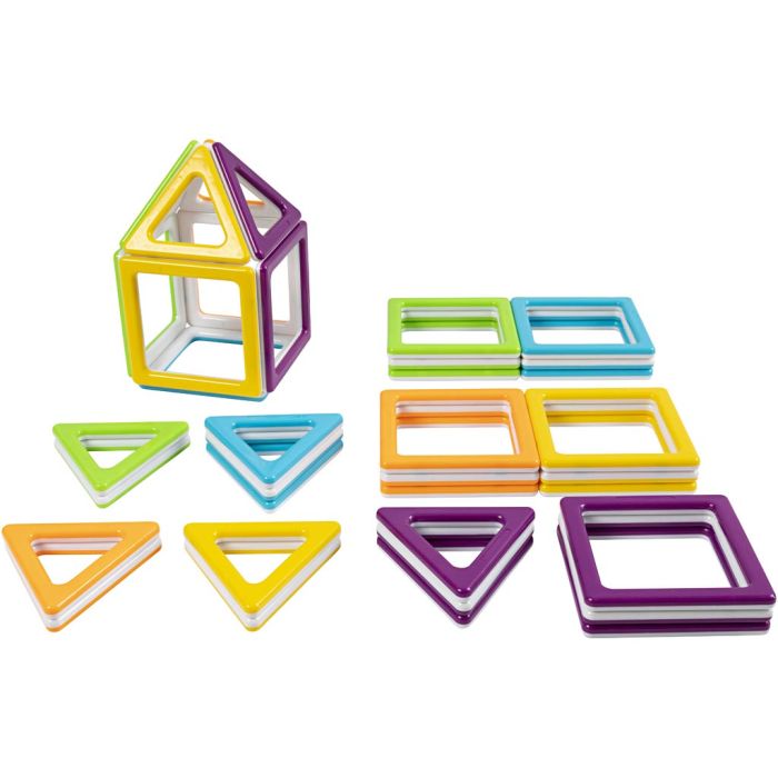 Polydron Megamag Klassesett, sterke farger, 36 deler/ 1 sett