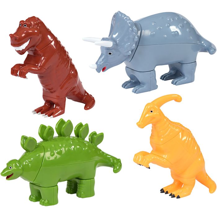 Polydron Magnetiske Dyr Mix og match , dinosaurer, 16 stk./ 1 pk.