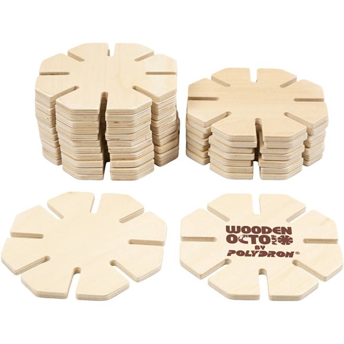 Polydron Octoplay Konstruksjonssett av tre, dia. 12 cm, 20 deler/ 1 sett