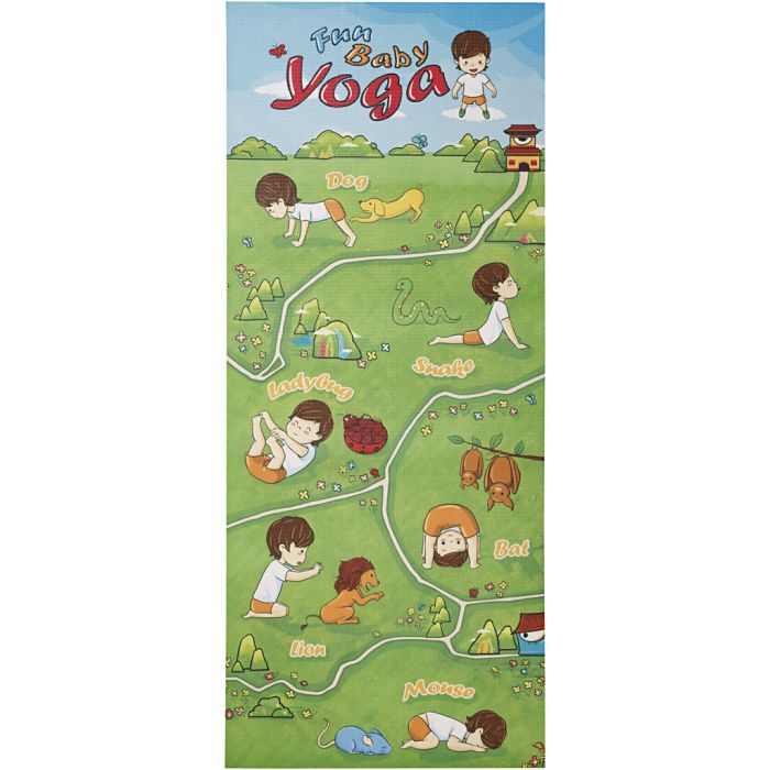 Yogamatte til barn, str. 145x61x0,6 cm, 1 stk.