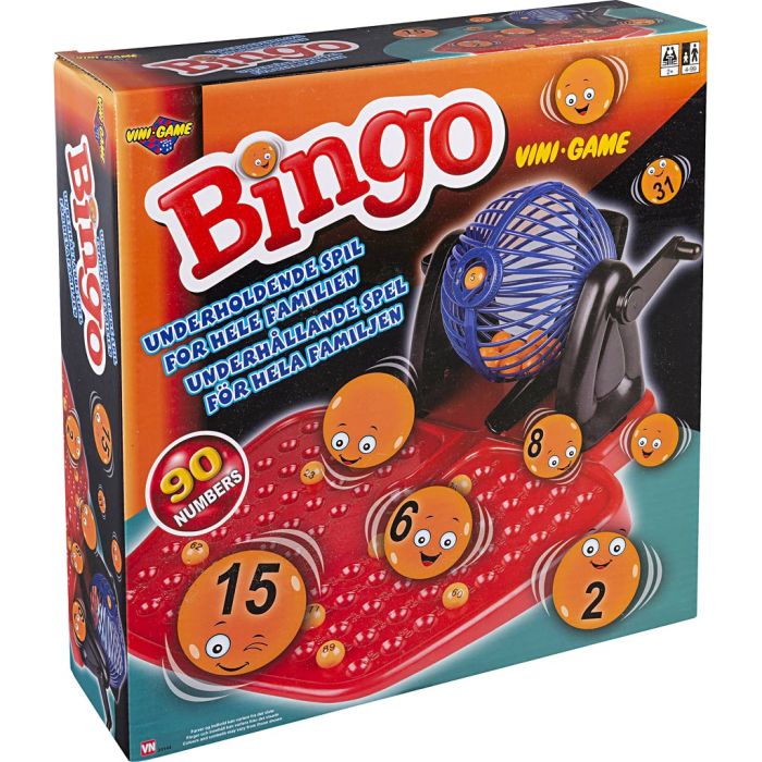 Bingo med nummerkuler, DK,NO,SE,ENG, 1 stk.