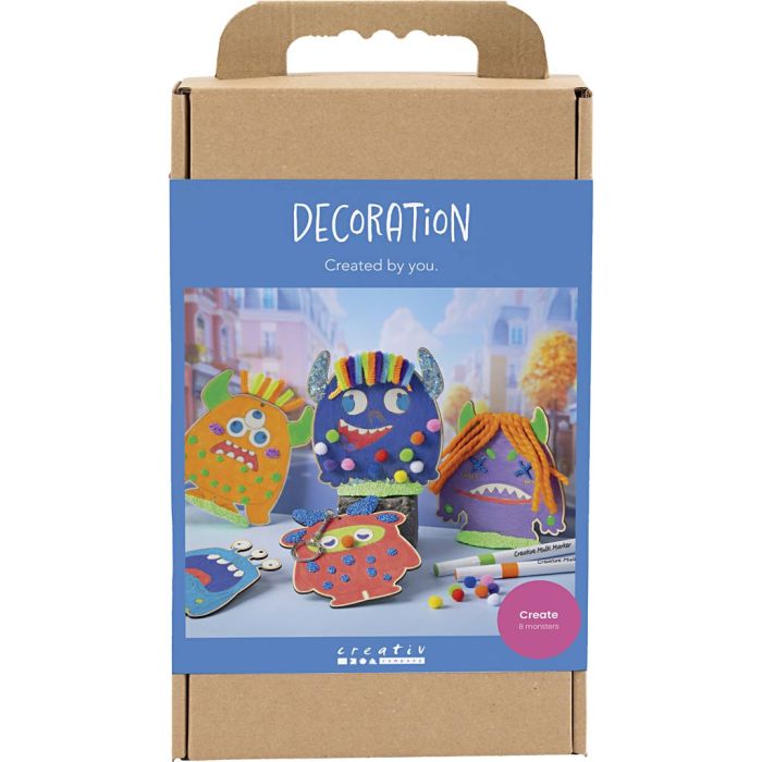 DIY Kit Dekorasjon, Monstre, colorful, glade farger, sterke farger, 1 pk.