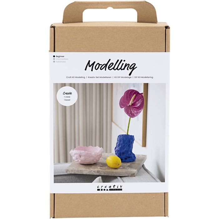 DIY Kit Modellering, Vase og skål, 1 pk.