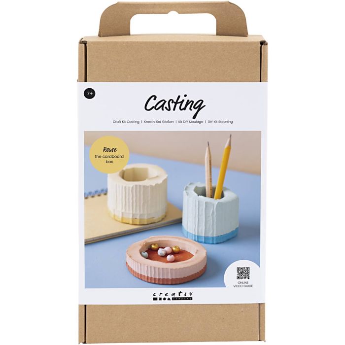 DIY Kit Støping, Containere, blå, rød, lys gul, 1 pk.