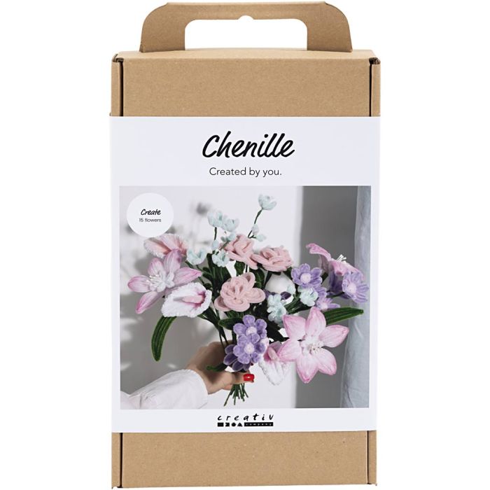 DIY Kit Blomster av Piperensere, Blomster, pastellfarger, 1 pk.