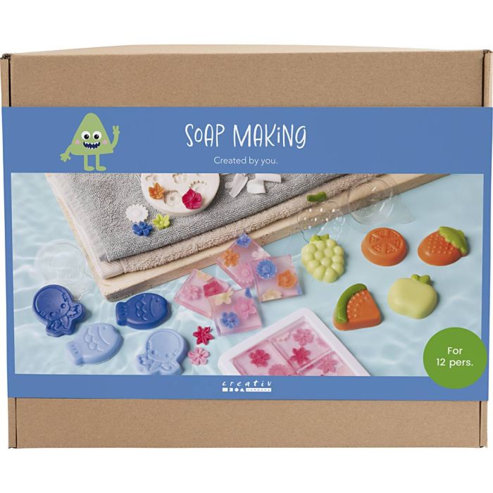 Gruppe DIY Kit Såpefremstilling, blå, grønn, orange, pink, 1 pk.