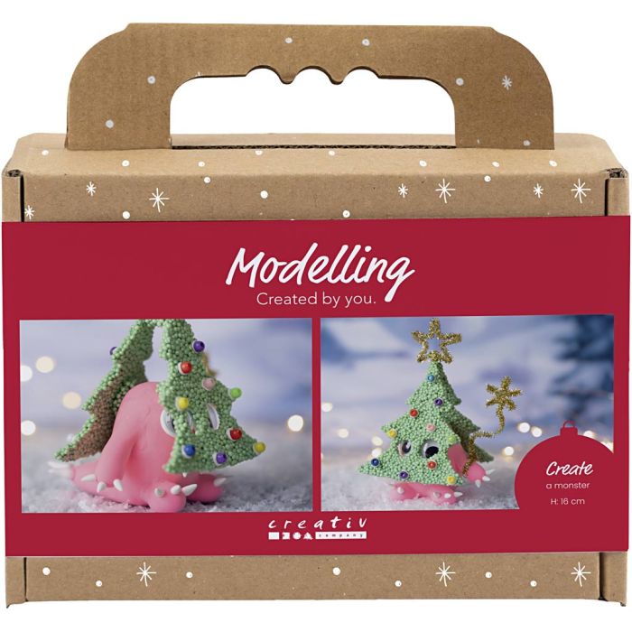 Mini DIY Kit Modellering, Juletremonster, ass. farger, 1 pk.