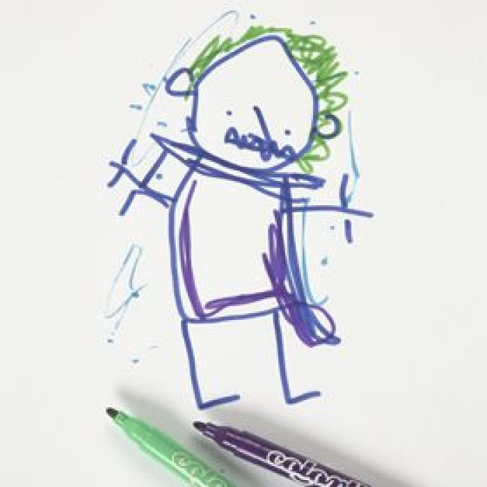 Tegning på kopipapir med tusj fra Colortime
