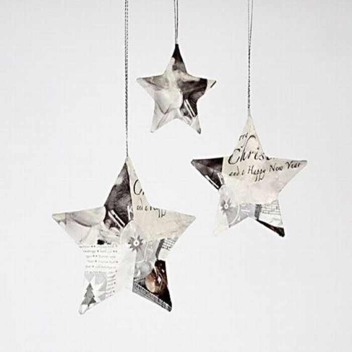 Stjerner med serviettdecoupage
