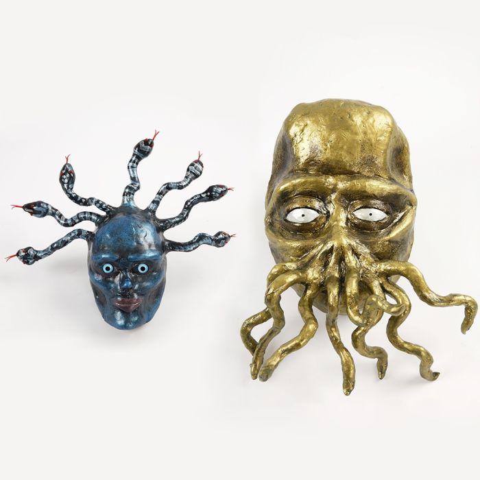 Medusa og tentakel monster av papp, Silk Clay og piperensere