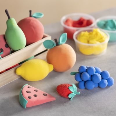 Frukt og grønnsaker til lekekjøkkenet av Silk Clay®