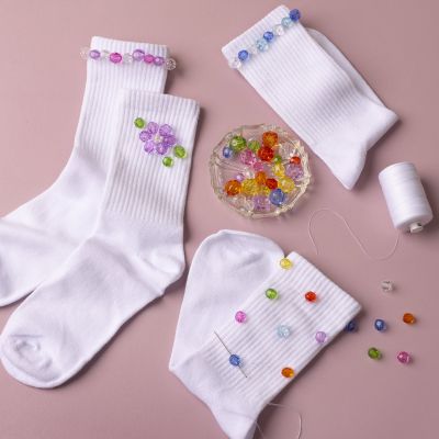 Sokker dekorert med perler