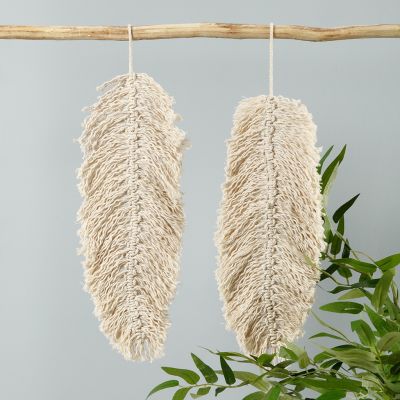 Macrame oppheng formet som blad