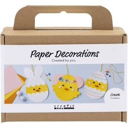 Mini DIY Kit Papirdekorasjoner, kartong med pynt, 1 sett