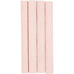 Kreppapir, ark 25x60 cm, Strekk-/krep: 180%, 105 g, soft rosa, 4 ark/ 1 pk.