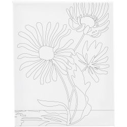 Malelerret med trykk, Store blomster, D: 1,6 cm, str. 24x30 cm, 360 g, 1 stk.