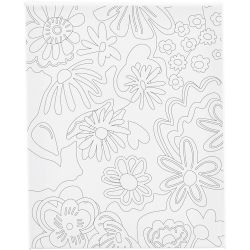 Malelerret med trykk, Blomster, D: 1,6 cm, str. 24x30 cm, 360 g, 1 stk.