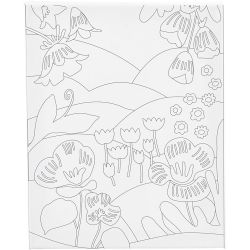 Malelerret med trykk, Blomsterlandskap, D: 1,6 cm, str. 24x30 cm, 360 g, 1 stk.