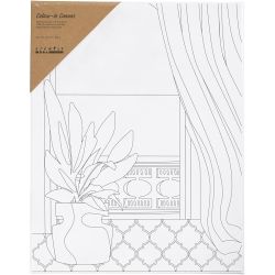 Malelerret med trykk, Vindu, D: 1,6 cm, str. 24x30 cm, 360 g, 1 stk.