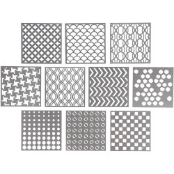 Stensil, str. 15x15 cm, tykkelse 0,31 mm, 10 ark/ 1 pk.