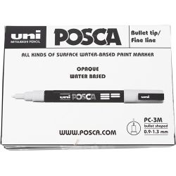 Posca Marker, nr. PC-3M, strek 0,9-1,3 mm, fine, ass. farger, 12 stk./ 1 pk.
