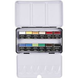 Art Akvarellfarger, &frac12;-pan, str. 10x15x20 mm, standardfarger, 12 farge/ 1 pk.