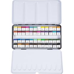 Art Akvarellfarger, &frac12;-pan, str. 10x15x20 mm, standardfarger, 48 farge/ 1 pk.