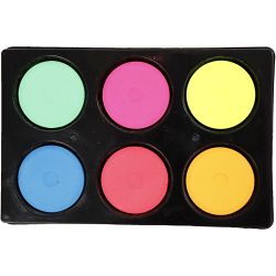 Vannfarger, H: 16 mm, dia. 44 mm, neonfarger, 1 pk.