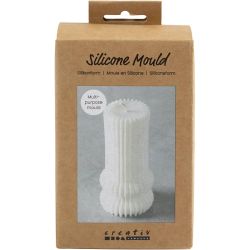 Silikonform , Riflet sylinder med buer, H: 12,5 cm, dia. 6 cm, 1 stk./ 1 pk.