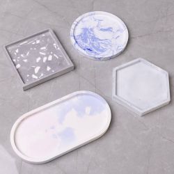 Silikonform, Firkant, sirkel, sekskant og oval, H: 1-1,5 cm, dia. 9-11,2 cm, 4 stk./ 1 pk.