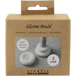 Silikonform, Lysholdere, donutformede, H: 2+3,8 cm, dia. 6+6,2 cm, matt transparent, 1 stk./ 1 pk.
