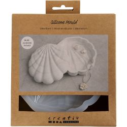 Silikonform, Musling, H: 3 cm, L: 13,2 cm, B: 13,3 cm, 1 stk.