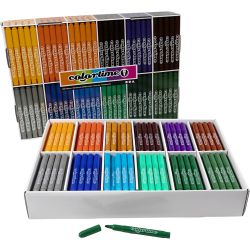 Colortime tusjer, strek 5 mm, suppl. farger, 12x24 stk., 288 stk./ 1 pk.