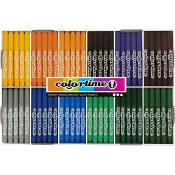 Colortime tusjer, strek 5 mm, suppl. farger, 12x24 stk., 288 stk./ 1 pk.